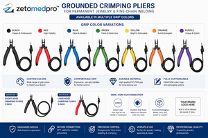 Pince à sertir pour bijoux permanents, soudure de chaînes fines, avec câble de 3 pieds, à bec court et à bec long, Zetomed Pro - Product Image 4