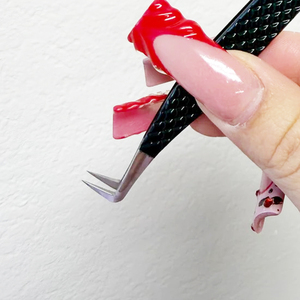 Pince à épiler double précision pour extensions de cils, pointe ronde isolante, pointe acérée, vente chaude - Product Image 2