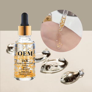 OEM ODM 24K Gold Brightening Serum Rice Lees Extract Hydrating Reduces Fine Lines Skin Care Serum for Dry Aging Skin Custom Logo - Product Image 1