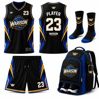 Ensemble d'uniformes de basketball sublimés personnalisés pour hommes, maillot et short de sport, kit d'équipe de basketball, kit d'entraînement de basketball