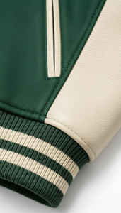 Streetwear style américain, manches en cuir, lettres en chenille, vêtements en gros, streetwear universitaire - Product Image 5