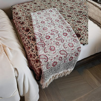 Vente directe usine – Plaid d'hiver multicolore 100 % coton, doux, confortable, écologique, respirant, tissé, imprimé à la main en Inde