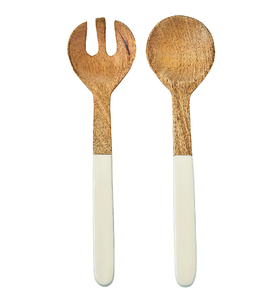 Wood <b>Spoon</b> Enamel Printed Floral Designer Sustainable Dining Kitchenware Decorative Wood <b>Salad</b> <b>Spoon</b> - Product Image 4