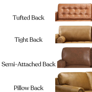 Canapé contemporain en cuir de vachette véritable avec coussins de soutien et accoudoirs à lignes épurées pour salons - Product Image 4