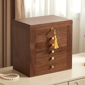 Walnut Wood Jewelry <b>Box</b> Wholesale | Handcrafted Distressed <b>Storage</b> | Moradabad - Product Image 5
