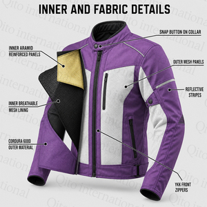 Motorcycle <b>Racing</b> <b>Jacket</b> Reinforced Stitching Motorbike Cordura <b>Jacket</b> Reflective Stripes Aramid Lined <b>Jacket</b> Riding Gear Brands - Product Image 2