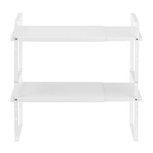 Organizzatore per Armadio da Cucina a 2 Livelli Regolabile ed Espandibile, Scaffale Impilabile per Piano di Lavoro - Product Image 1