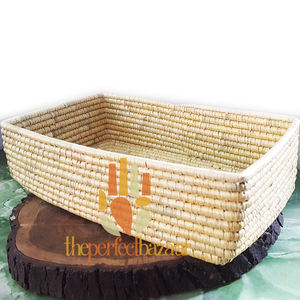 Vintage Waterproof Moonj Grass Tray Moonj Grass Tray-Waterproof Eco-Friendly Mini with Handle Rectangular Design Vintage Style - Product Image 6