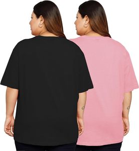 เสื้อยืดผ้าหนาสำหรับผู้หญิง ทรงหลวม สไตล์สตรีทแวร์ ลำลอง แขนสั้น ไม่มีลาย สามารถสกรีนโลโก้ได้ - Product Image 1