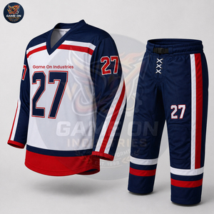 Best Supplier Unique Design Sublimated Private Label High Quality Team Apparel Custom Breathable Sports Ice Hockey Uniform Sets - Product Image 2