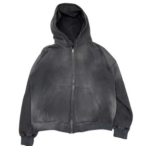 Nouvelle Arrivée 2026 – Sweat à Capuche Unisexe Marron Uni Oversize à Fermeture Éclair avec Poches, Manches Longues, Style Décontracté Streetwear Vintage - Product Image 2