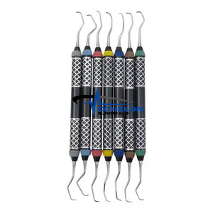 Juego de Curetas Dentales Gracey de 7 Piezas, Instrumentos Quirúrgicos Dentales Periodontales, Instrumentos para Raspado y Planificación Radicular - Product Image 1