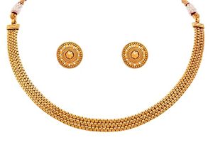 Gold Plated Alloy <b>Necklace</b> Earrings <b>Set</b> with Zircon <b>Pearl</b> Vintage Design for Women Wedding Party Bridesmaid Fashion Jewelry - Product Image 5