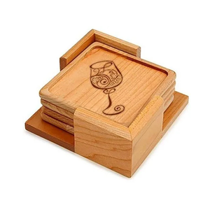 Wood Coaster & <b>Placemats</b> Set Wholesale Supplier Swan Coaster Holder Custom Acacia Wooden Coasters Coffee <b>Table</b> Decor - Product Image 3