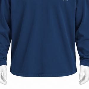 <b>Navy</b> <b>Blue</b> Reversed LS Tee Oversized Long Sleeve Cotton T <b>Shirt</b> Washed Finish Drop Shoulder Casual Streetwear Loose Fit Daily Top - Product Image 6