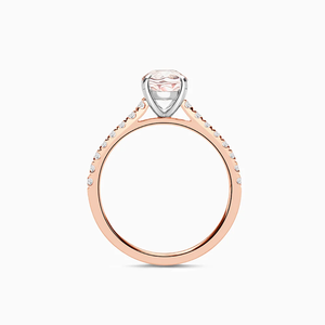 Anillo de Compromiso de Oro Amarillo de 18 Quilates con Morganita de Corte Ovalado de 1.23 Quilates y Diamantes, Anillo de Cóctel de Lujo Chapado en Rodio, Certificado por IGI - Product Image 4