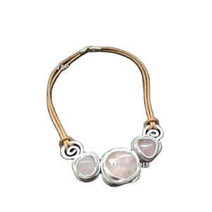 Minimaliste Boho Pierre Naturelle Australie Pierres Précieuses Brutes Agate Perles Pendentif Fil Enroulé Collier Femmes Déclaration Bijoux De Mariage - Product Image 1