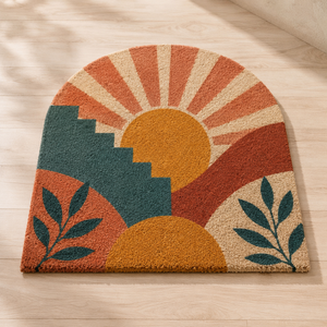 Alfombra de Entrada Hecha a Mano, Moderna y Ecológica, de Fibra de Coco con Estampado Animal, Natural, India, Lavable, para Decoración del Hogar - Product Image 3