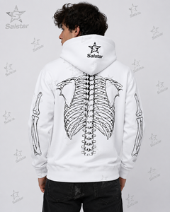 Sudadera con Capucha Blanca para Hombre Salstar, con Cierre, Estampado de Calavera, Estilo Casual, Corte Regular, para Otoño - Product Image 2