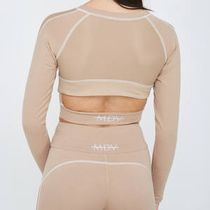 Ensemble 2 pièces de leggings de yoga Bnice tendance pour femme, en dentelle unie, taille haute, respirant, en Spandex/Nylon, effet push-up, pour le fitness - Product Image 6