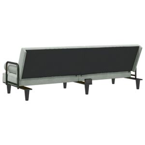 Canapé-lit en velours gris clair 100% polyester contreplaqué standard - Product Image 5