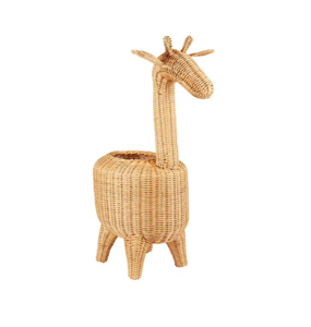 Handwoven Rattan Giraffe <b>Storage</b> <b>Basket</b> for Kids Room, Decorative <b>Wicker</b> Animal Toy Organizer with Lidless Open Top from Vietnam - Product Image 1