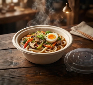 Bol à Poke en Bagasse Compostable avec Couvercle 750 ml - Product Image 3