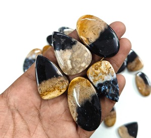 Piedra de Ágata Natural de Raíz de Palma, Formas Mixtas, Corte Pera, Corte Cojín, Cabujón, Piedra de Cristal para Fabricación de Joyas, Suministro al por Mayor - Product Image 1