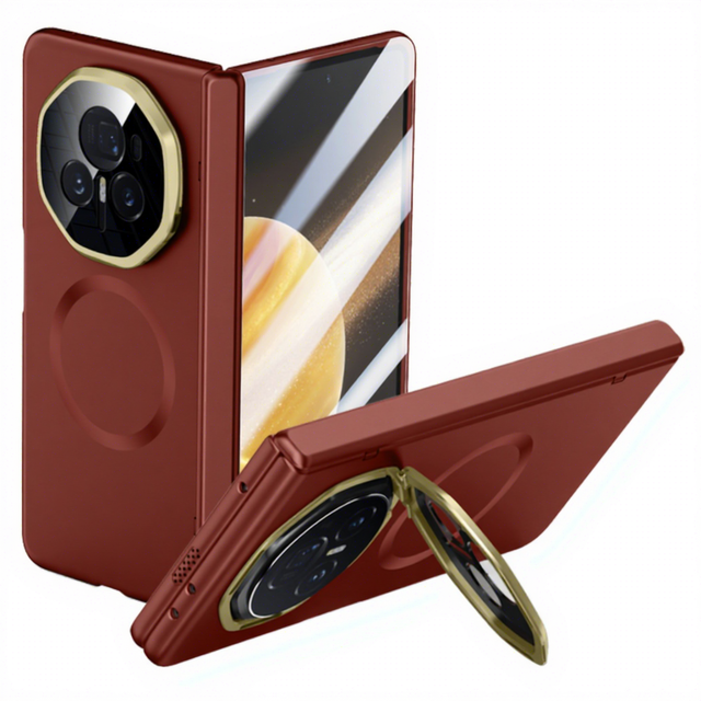 Luxury Magnetic Matte Hinge Protection Stand Case for Honor Magic V3 5G 7.92\" PC Material Shockproof Cover Screen Glass Film-ZP