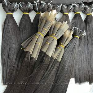 Precio al por mayor Bundles Bone Straight Remy 100% Extensiones humanas vírgenes vietnamitas Natural Black Colorful Options Machine Double - Product Image 2