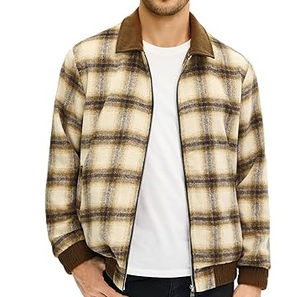 Chaqueta de Franela Vintage con Forro Grueso, Estampado de Camuflaje a Cuadros, Bolsillo Frontal en el Pecho, Capucha con Peluche Cálido, Impermeable, Estilo Urbano, para Hombre, Invierno - Product Image 1