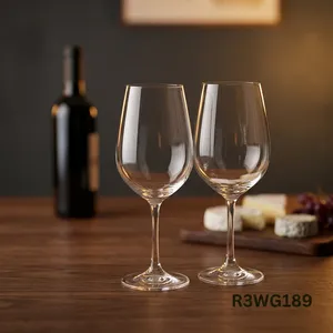 Copas de Vino de Borosilicato Hechas a Mano de 430 ml, Libres de Plomo, Transparentes, con Tallo, para Vino Tinto y Blanco, Reutilizables, Venta al Por Mayor - Product Image 2