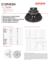 Haut-parleur coaxial OPRA Ferrite 12 pouces 800W 98.5dB 58Hz-20KHz 8 pouces à large bande avec aimant néodyme pour moniteur de scène PA haute résolution