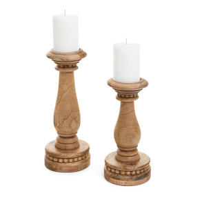 Nouveautés : Porte-bougie en bois artisanal, support pour bougie pilier, décoration pour les fêtes, les mariages et la maison - Product Image 4