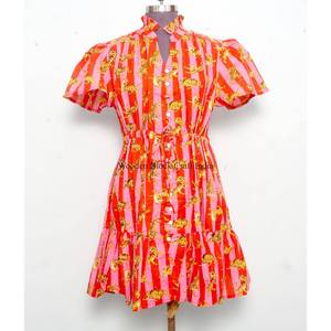 Vestidos Cortos Casuales y Sexys para Mujer, de Alta Calidad, Personalizables al por Mayor, con Estampado Floral, Manga Corta y Corte Ajustado - Product Image 1