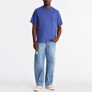 T-shirt homme en coton pur, col rond, manches courtes, délavé, style streetwear américain, dégradé de couleurs, coupe ample, printemps-été - Product Image 5