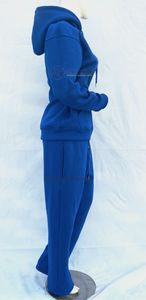 Royal Blue Unisex Athletic Tracksuit Set Regular Fit <b>Sweat</b> <b>Top</b> Jogger Bottom 100% Organic Cotton Breathable Quick Dry 2 1 Design - Product Image 2