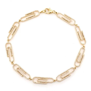 Geometric Link Gold Plated Chain Bracelet Minimalist Everyday Wear Unisex - Product Image 1