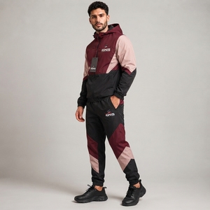 Ensemble de survêtement coupe-vent pour homme, veste à capuche coupe-vent et pantalon assorti, vêtements de sport confortables pour l'entraînement en plein air - Product Image 2
