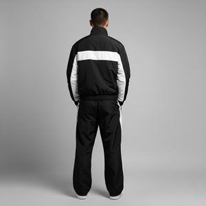 ชุดเซ็ตแทรคสูทผู้ชายคุณภาพสูง 100% ไนลอน กันน้ำ สไตล์สตรีทแวร์ พิมพ์ลายโลโก้แบบ DTF  ชุดจ็อกเกอร์และแจ็คเก็ตฮิปฮอป 2 ชิ้น - Product Image 4