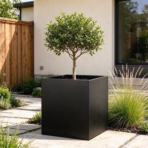 Galvanized Steel <b>Square</b> <b>Planter</b> Black Powder Coated Large <b>Outdoor</b> Tree <b>Planter</b> for Garden Landscape - Product Image 3