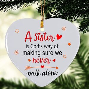 Ornement de Noël 2025 pour sœur, cadeau pour meilleure amie, femme, sœur, boule décorative pour arbre de Noël - Product Image 4