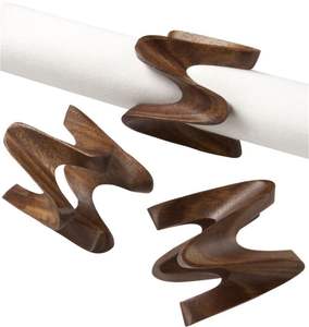 Anillo para Servilletas de Madera Hecho a Mano con Elegante Patrón de Vetas para una Experiencia Premium en la Decoración de la Mesa - Product Image 5