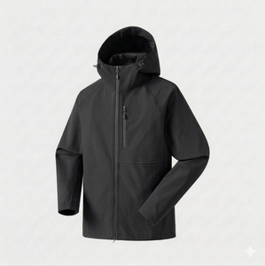 Chaqueta Softshell para Hombre, Transpirable, de Poliéster/Algodón, Impermeable, Unisex, con Cierre Frontal y Capucha - Product Image 2
