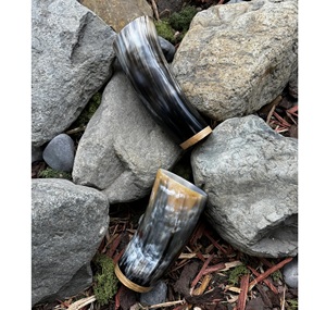 Verre à boire en corne personnalisé avec logo, fait main, style viking et indien, pour fêtes et décoration - Product Image 1