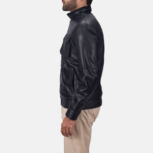 Mens <b>Genuine</b> Leather Jacket Polyester Fiber Filled Warm Winter Jacket Soft Lining Casual Durable Outerwear - Product Image 4