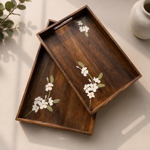 Plateau en bois pour décoration de Noël, plateau de Noël fait main, plateau de Noël personnalisé, plateau de Noël gravé - Product Image 1
