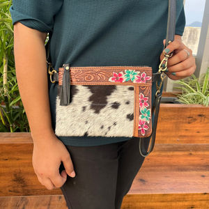 Nueva cartera cruzada de moda occidental de lujo de tamaño pequeño para mujer, bolso de mensajero de hombro de piel de vaca de nailon con Logo de cuero, regalo - Product Image 2