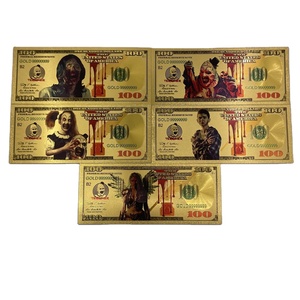 Miễn phí vận chuyển terrifier Bộ sưu tập vàng lá 100 đô la Polymer Ngân hàng ghi chú mạ Vàng tiền giấy - Product Image 1