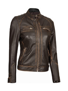 Fashion <b>Women</b> Leather Motorcycle <b>Jacket</b> with Premium <b>Zipper</b> Closure Soft Inner Lining and ODM Service - Product Image 5